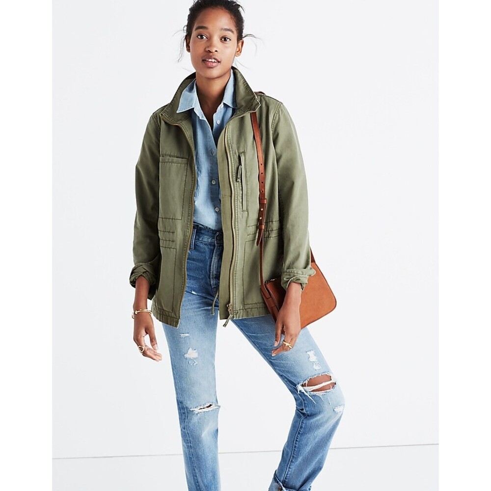 Madewell Fleet Zip Up Military looking Jacket XS